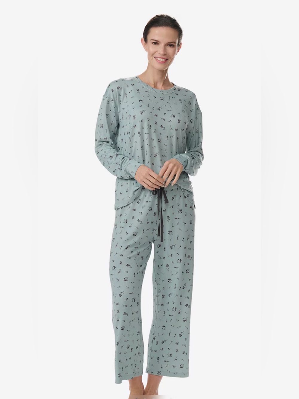 PJ Salvage Long Sleeve Pjs with Crop Bottoms NWOT Size S